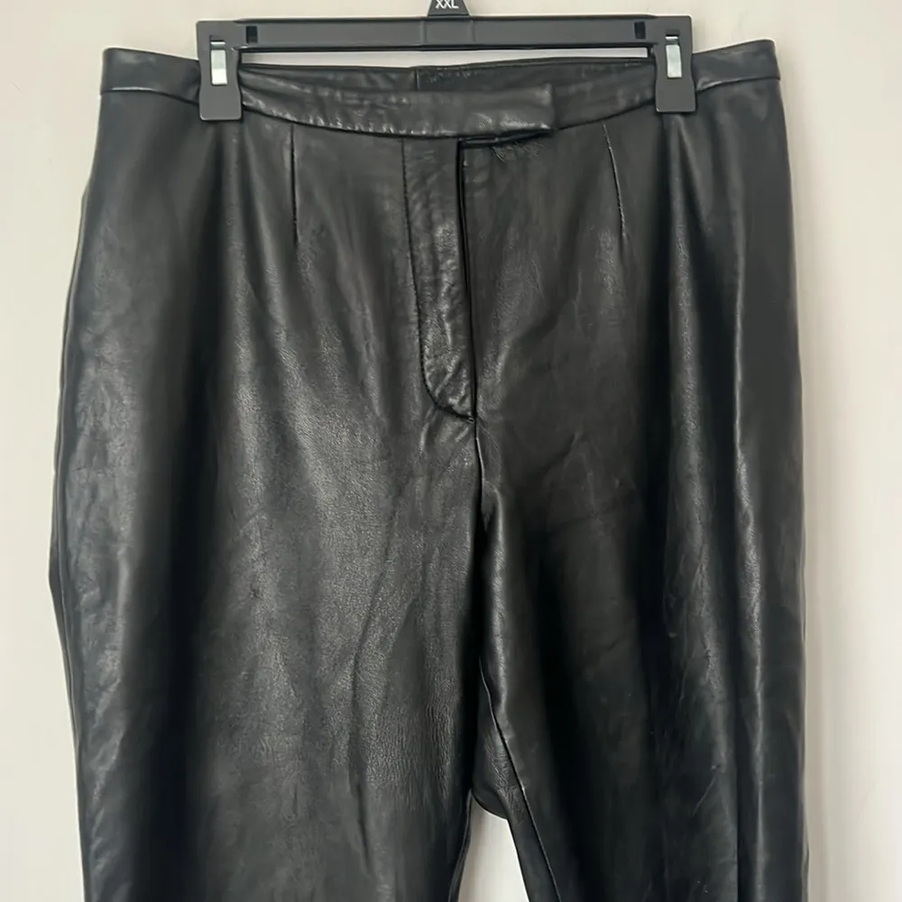 JLC New York Black Leather‎ Pants Size 14 Mob Wife Bikecore Pants 🦋 - Image 2