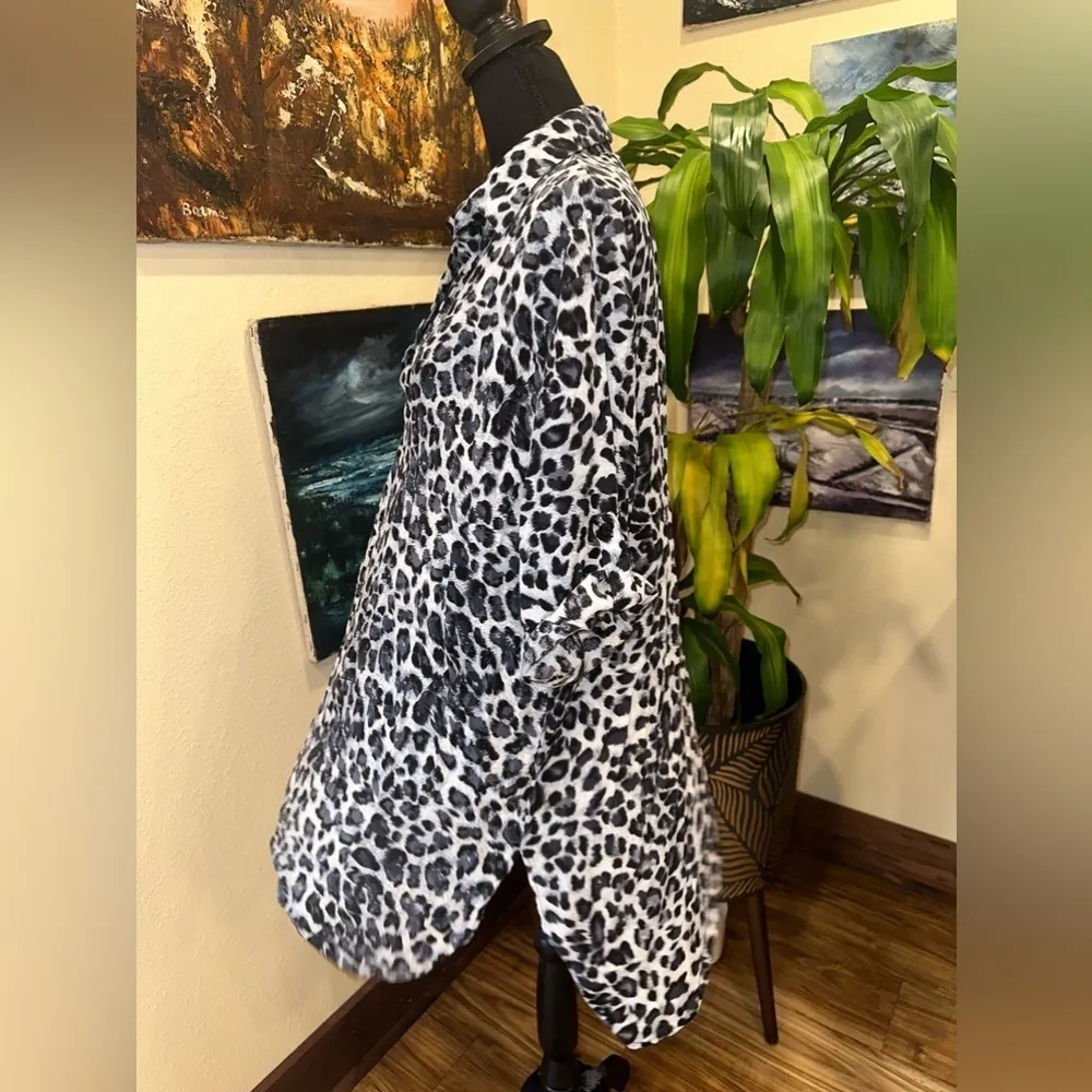 Ekouaer Long Sleeve Shirt Dress Animal Print Size XL - Image 3