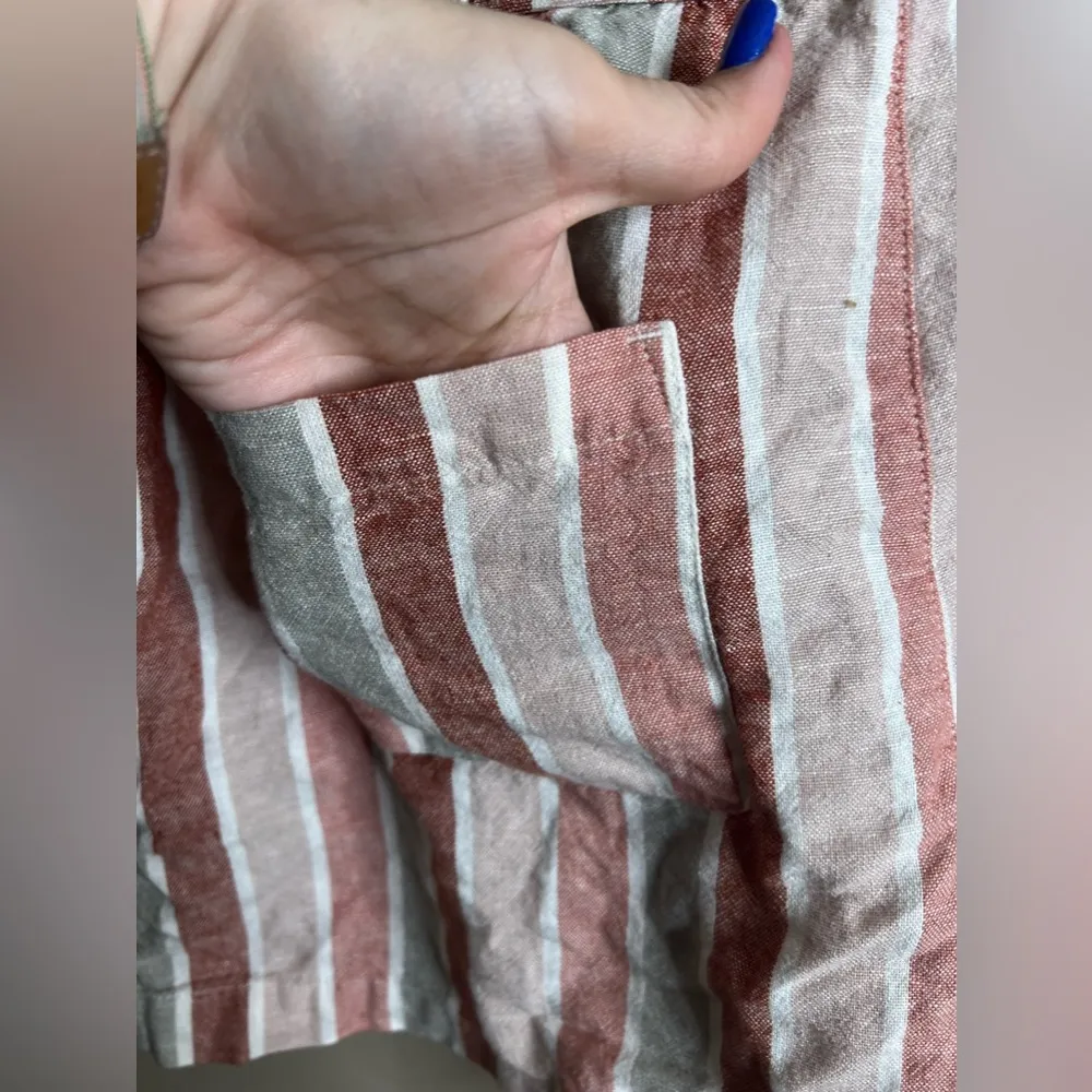 Sonoma size large striped linen blend shorts - Image 3