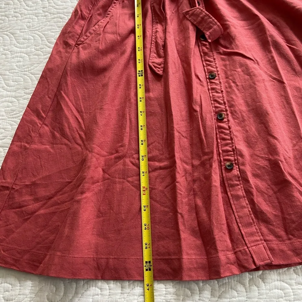 Croft & Barrow A-Line Shirtdress Short Sleeve Knee Length Mauve Pink Size Small - Image 12