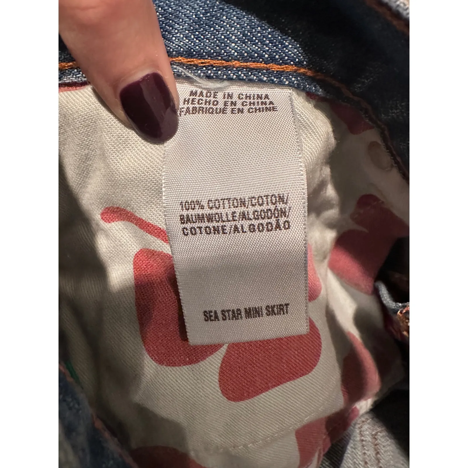 Lucky Brand Sea Star Mini Denim Skirt Size 8/29 - Image 6