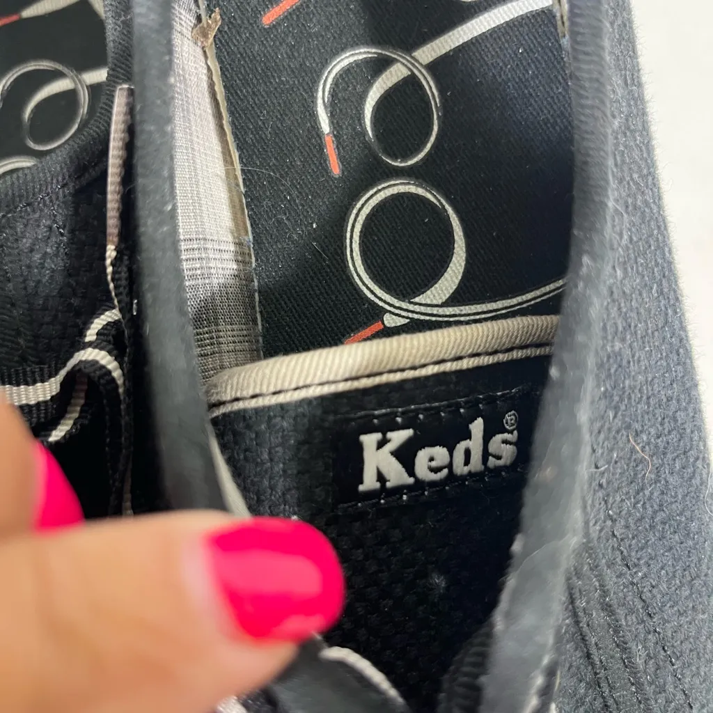 KEDS KICKSTART CANVAS SNEAKERS WOMENS SZ 8 BLACK &‎ GRAY PREOWNED - Image 7