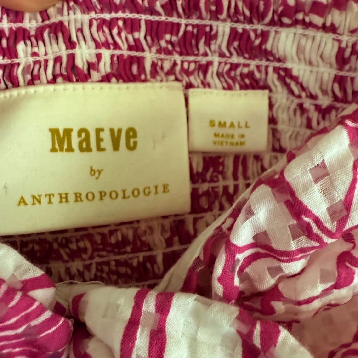 Meve Pink Floral Print Tie Crop Top Blouse Off Shoulder Puff Short Sleeve S - Image 6