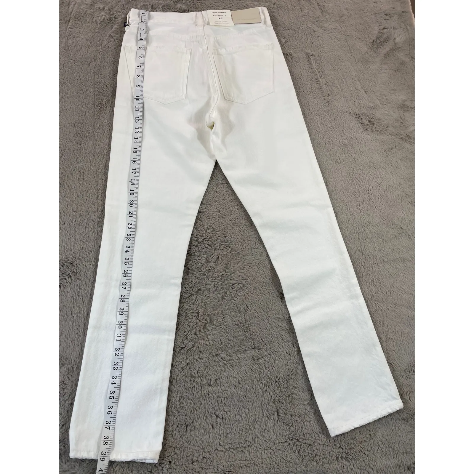 NWT Citizens of Humanity Charlotte‎ High Rise Straight Leg Denim Jeans 24 School - Image 9