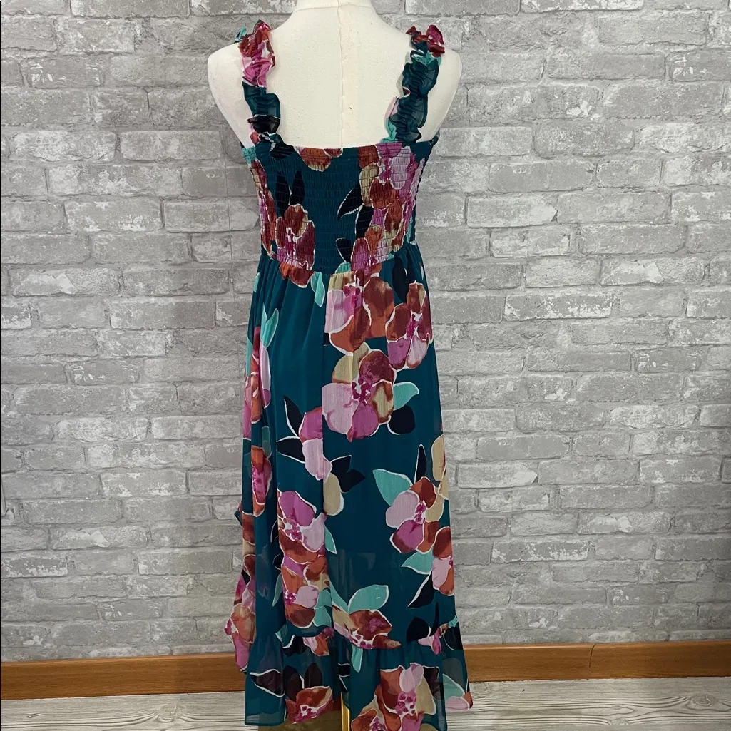 Maurices Teal Aster Floral Off The Shoulder Midi Dress - Image 5