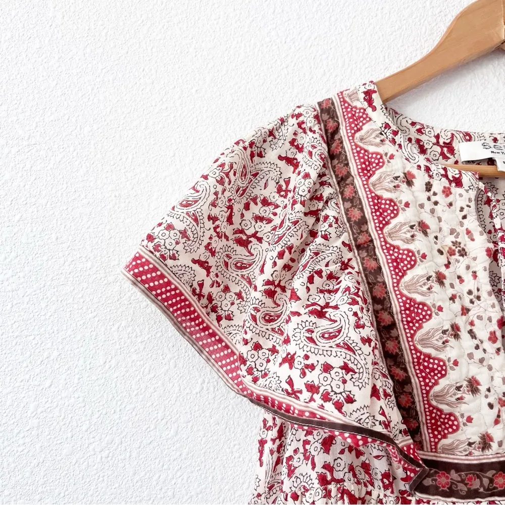 Sea New York Ivette Short Sleeve Tunic Mini Dress in Brown Multi Tan - Image 3