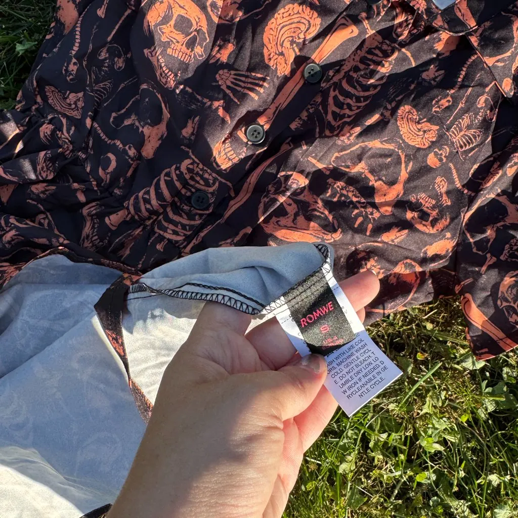 Midi Orange Skeleton Dress - Image 4