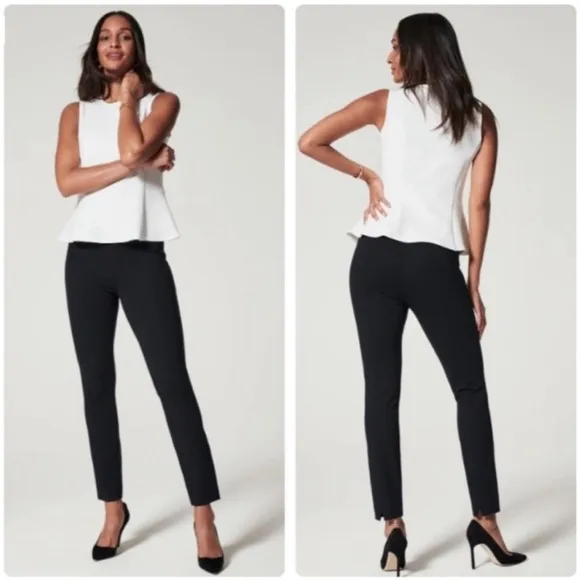 The Perfect Black Pant Backseam Skinny Ankle High Rise Slit Hem Pull On XS - Image 2