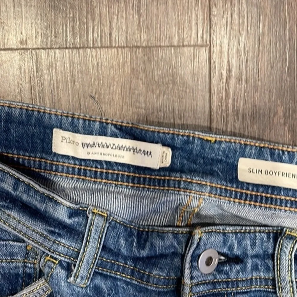 Pilcrow and the letterpress, leopard trim, boyfriend, distressed jeans - Image 4