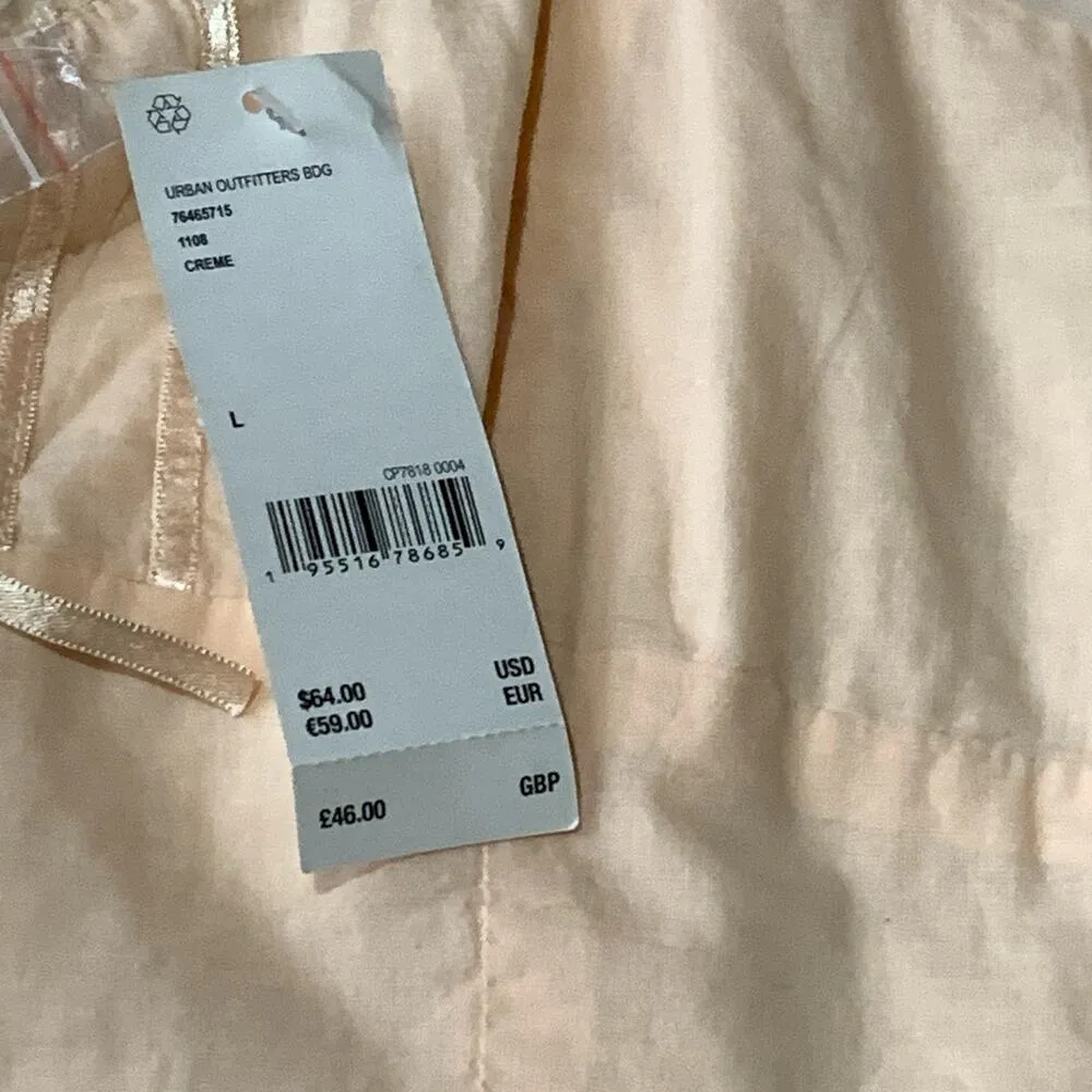 Urban Outfitters BDG UO Peach Lily Playsuit One Piece Romper Shorts Large Creme - Image 3