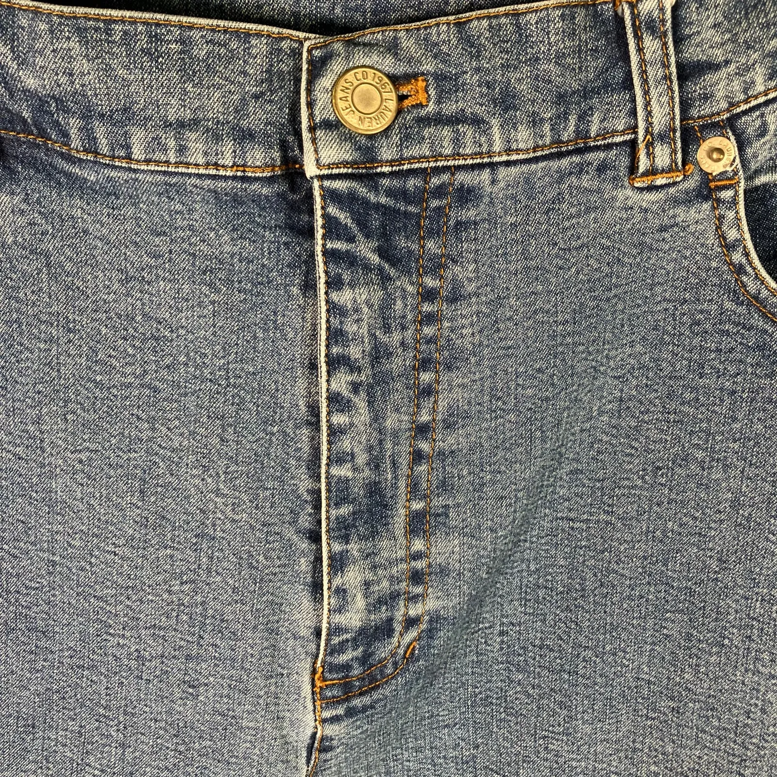 Vintage Lauren Ralph Lauren Petite Jeans Y2K‎ High Rise Tapered Mom Denim 14P - Image 3