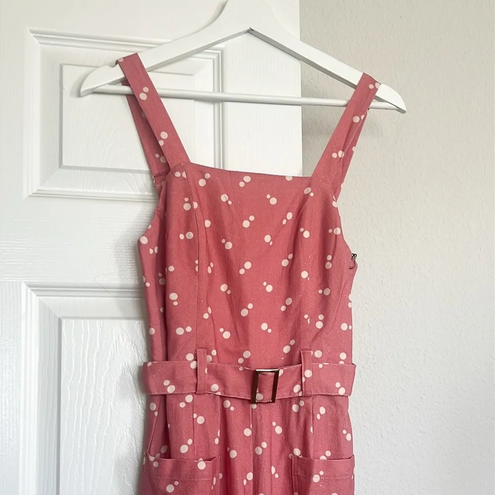 NWT ELLEJAY Holly Polka Dot Linen Blend Jumpsuit - Image 3
