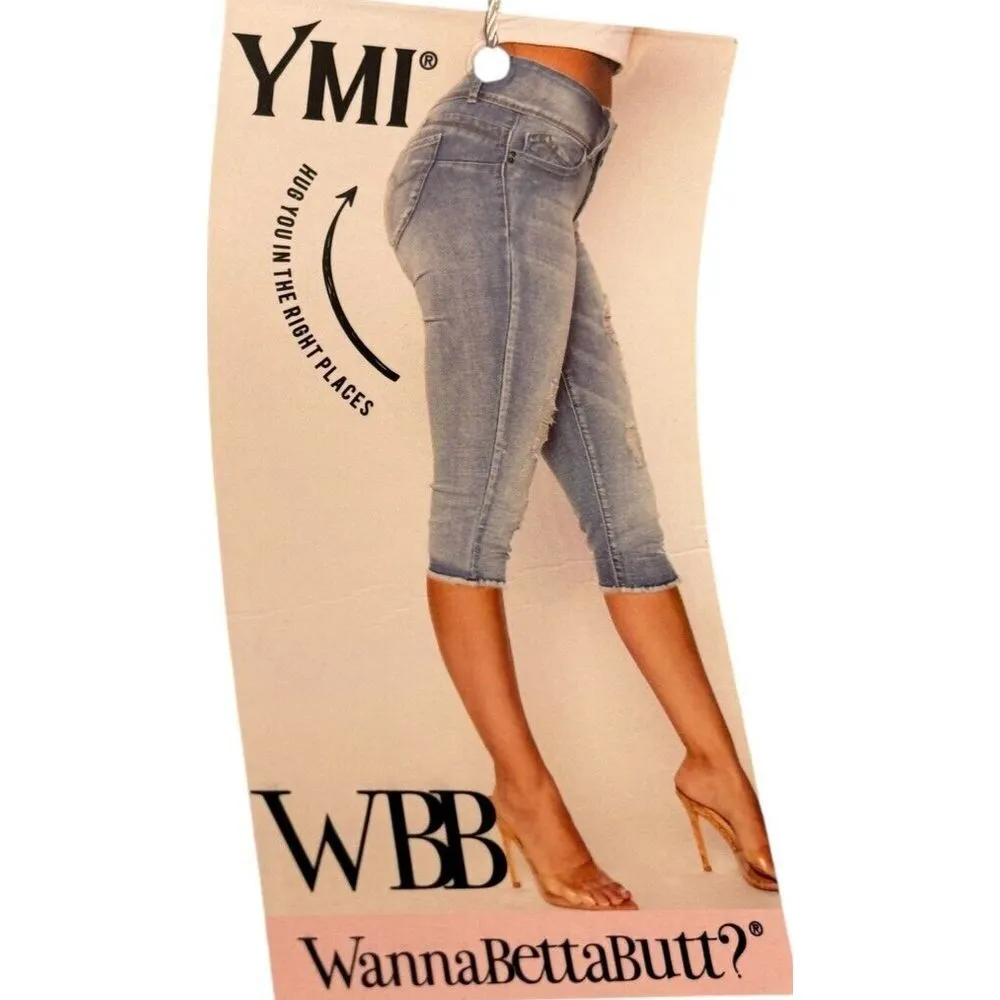 YMI Women Jeans WannaBettaButt High-Rise Cropped Stretch Denim Blue Sz. 3/26 NWT - Image 5