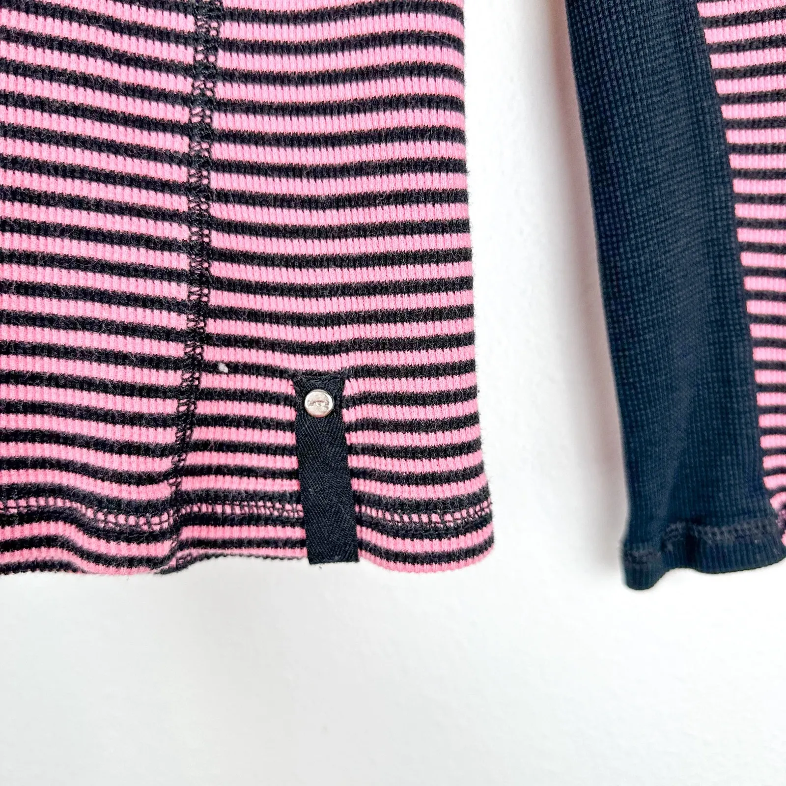 Lauren Ralph Lauren Active Quarter Zip Pullover Pink/Black Stripe - Image 4