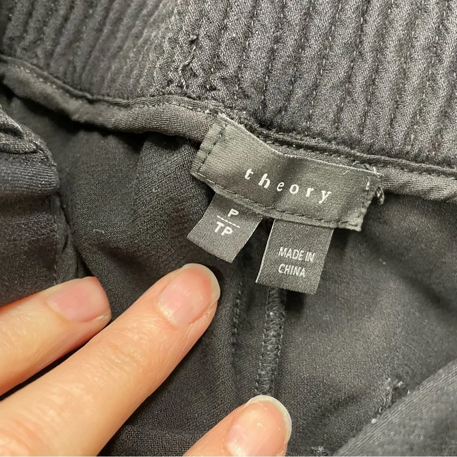 Theory Black Pull On Jogger Style Dress Pants Womens S Stretch Waist Casual - Image 8