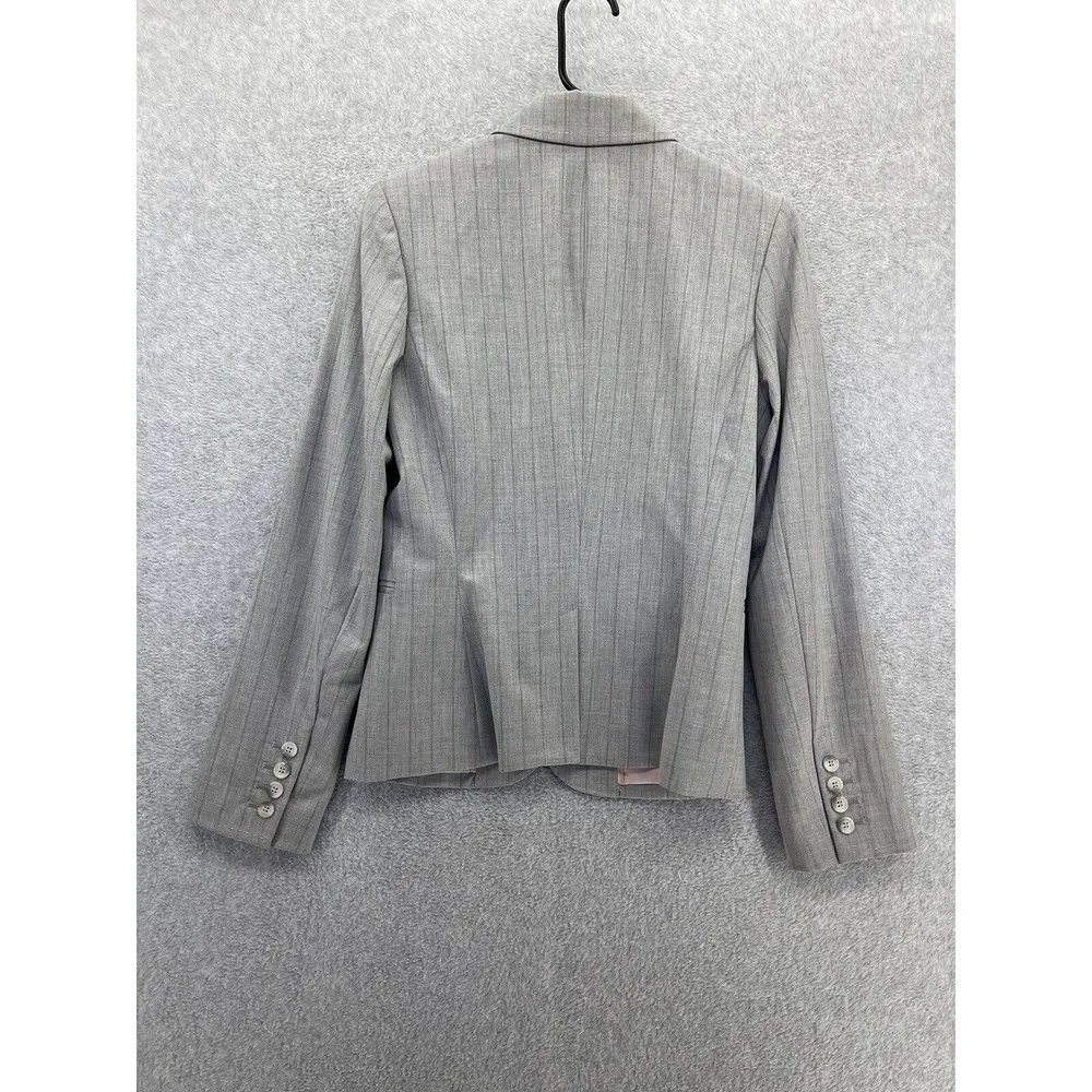 The Limited Women’s Suit Jacket Sz 2 Gray Plaid Pink 3 Button Long Sleeve Blazer - Image 2