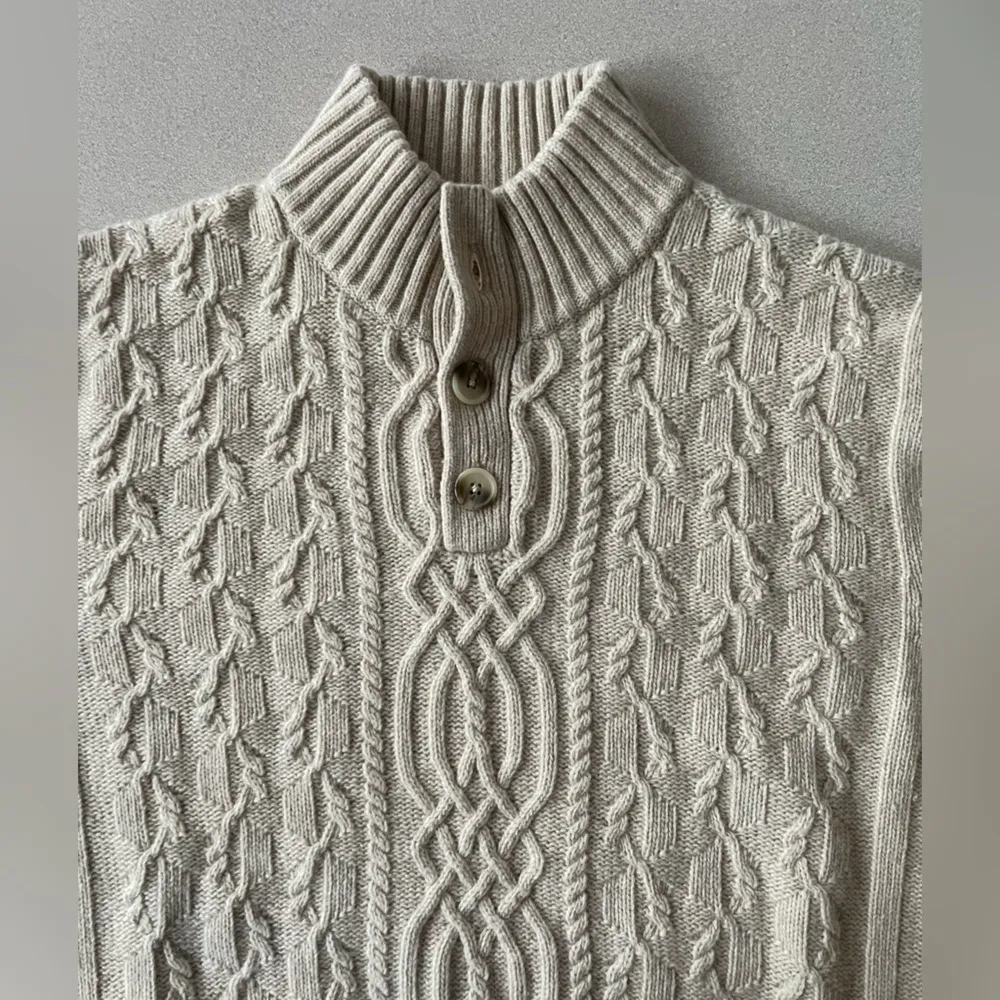 Bonobos Cream Cable Knit Wool Blend Sweater Size Large‎ EUC - Image 4