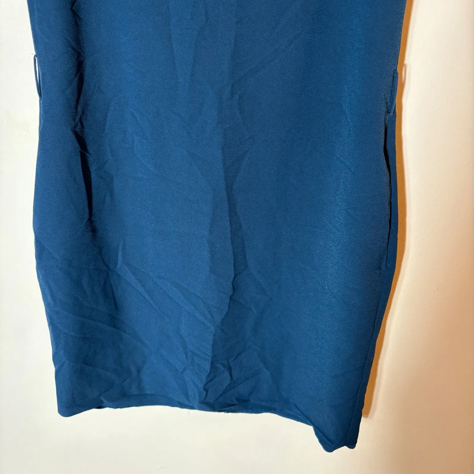 Armani Exchange Blue Studded Boat Neck Cap Sleeve Sheath Dress Size 4 - Image 3