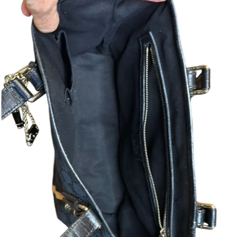 Gucci Authentic Black & Beige GG Web Monogram Canvas Joliecoeur Tote w/ COA - Image 6