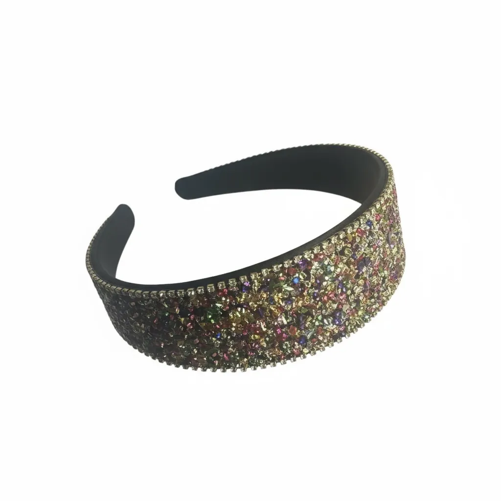Multicolor Embellished Sparkly Headband, Holiday Parties, Weddings, Casual Purple - Image 2