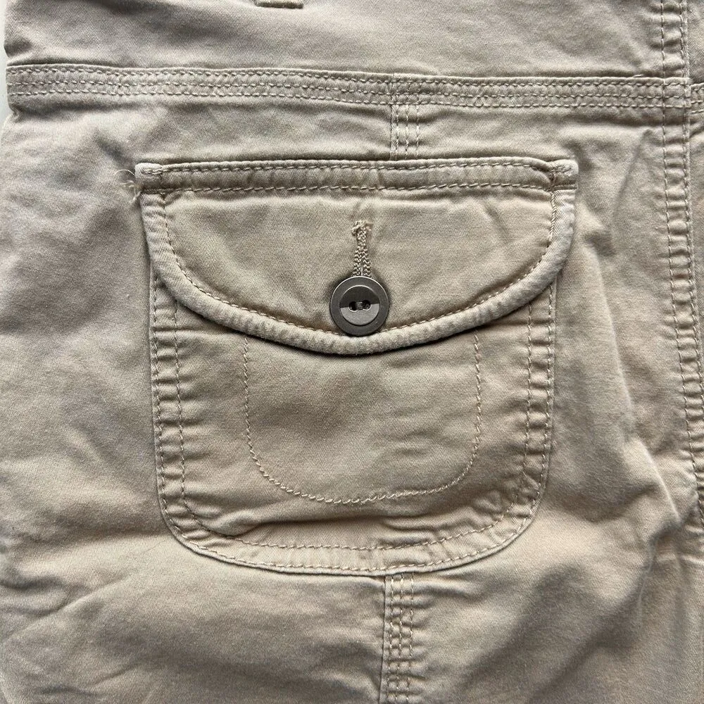 Style & Co Womens Cargo Bermuda Shorts 10P Petite Beige Button Pockets High Rise - Image 9