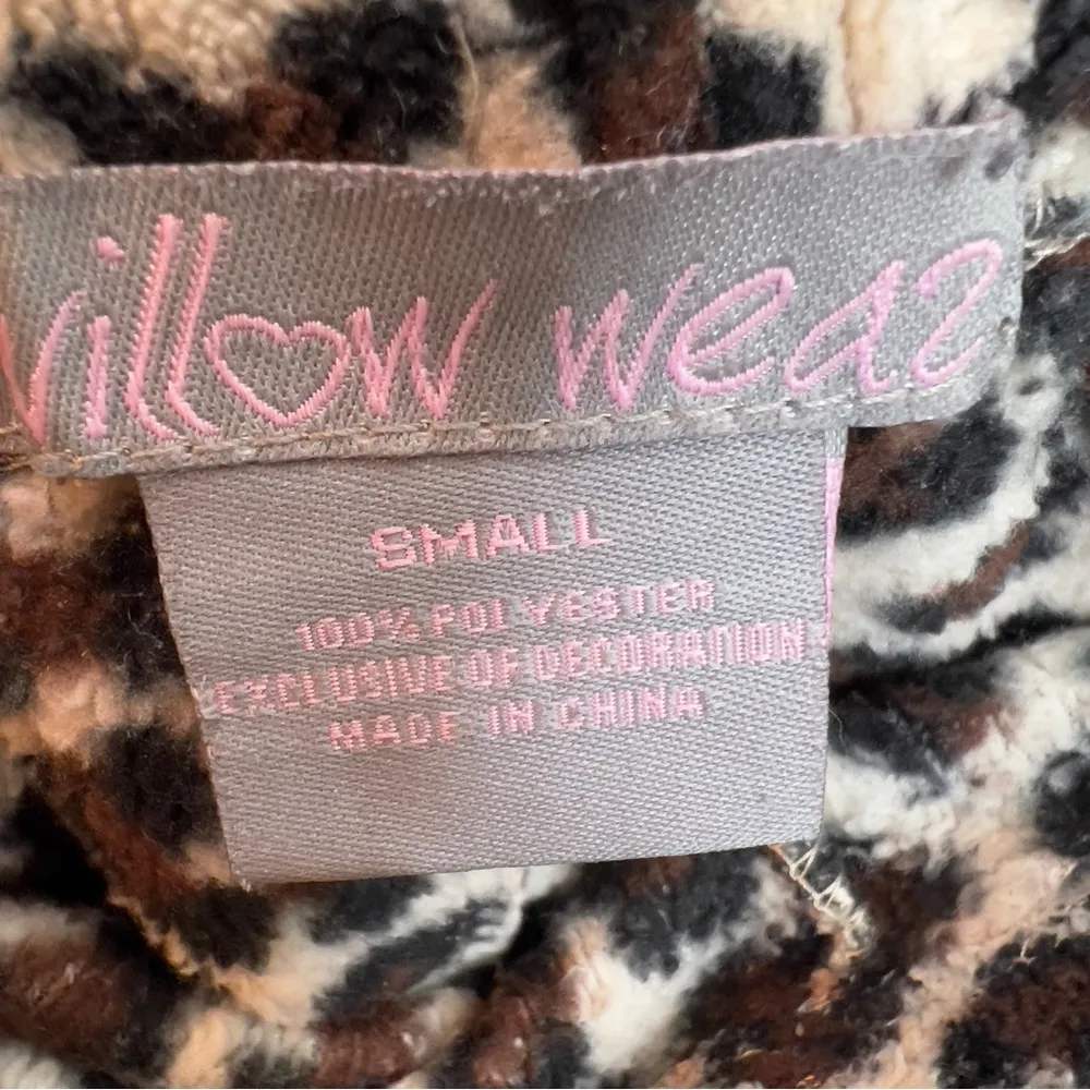Willow Wear Size Small Fleece Pants Animal Print Black - Image 8