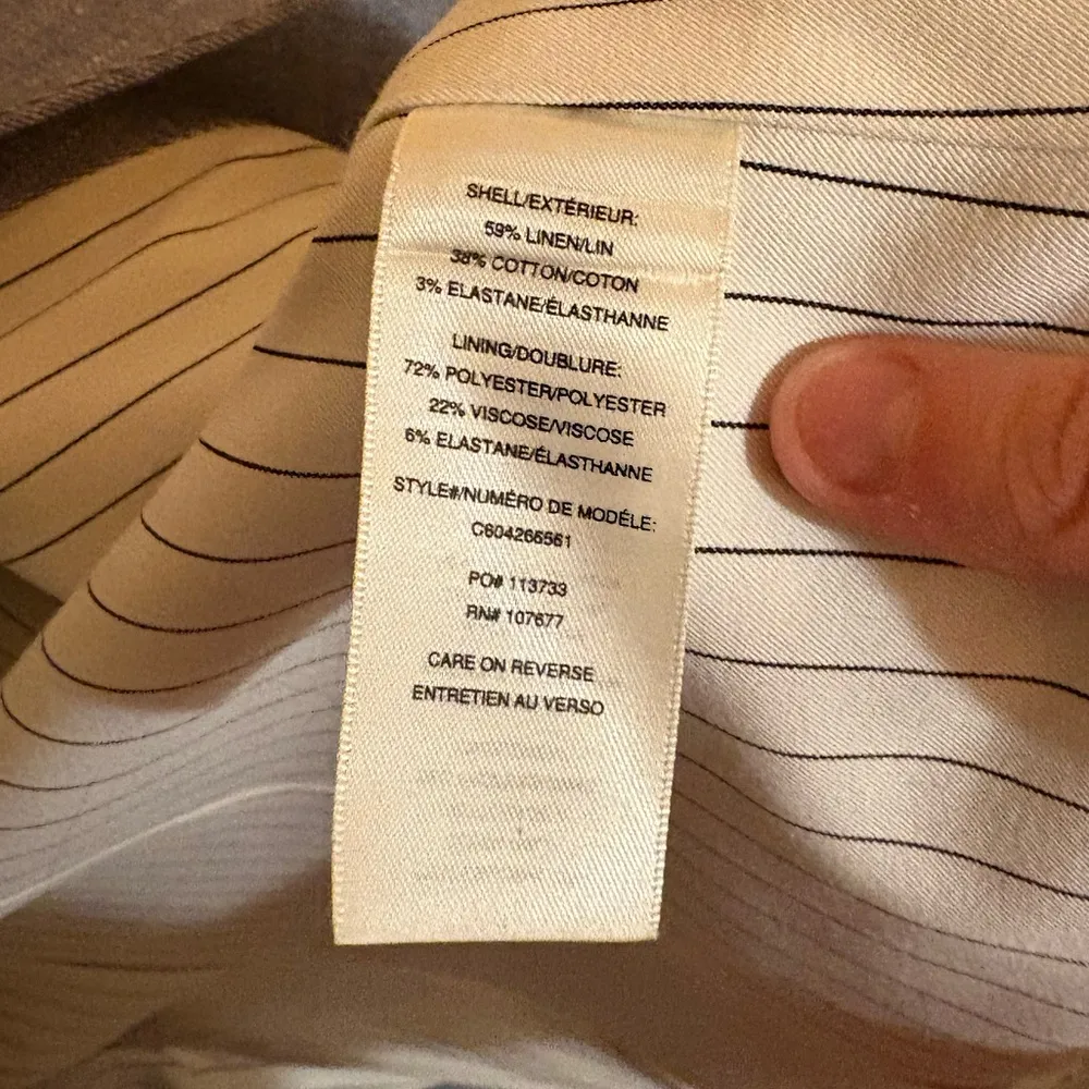 Allison Linen Blend Draped-Collar Chambray Blazer in Blue - Image 7