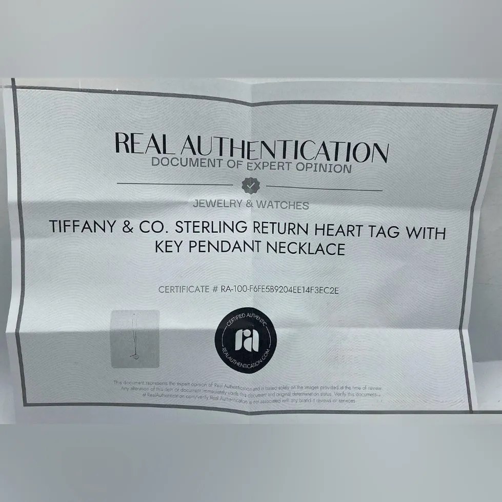 Authenticated Tiffany & Co. Return to Tiffany Heart Tag Key Necklace Pendant 18” - Image 11