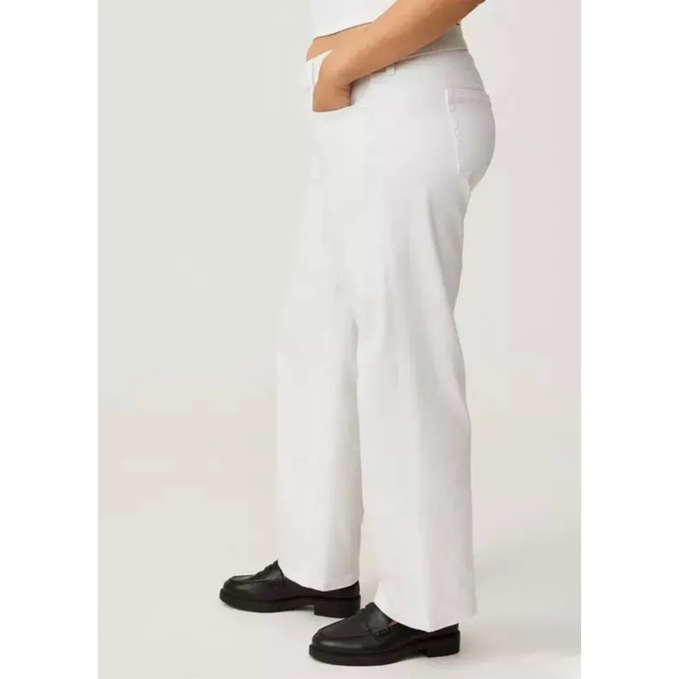 Torrid‎ Cotton White Perfect Wide Leg Vintage Stretch Mid Rise Jeans Size 10T - Image 3