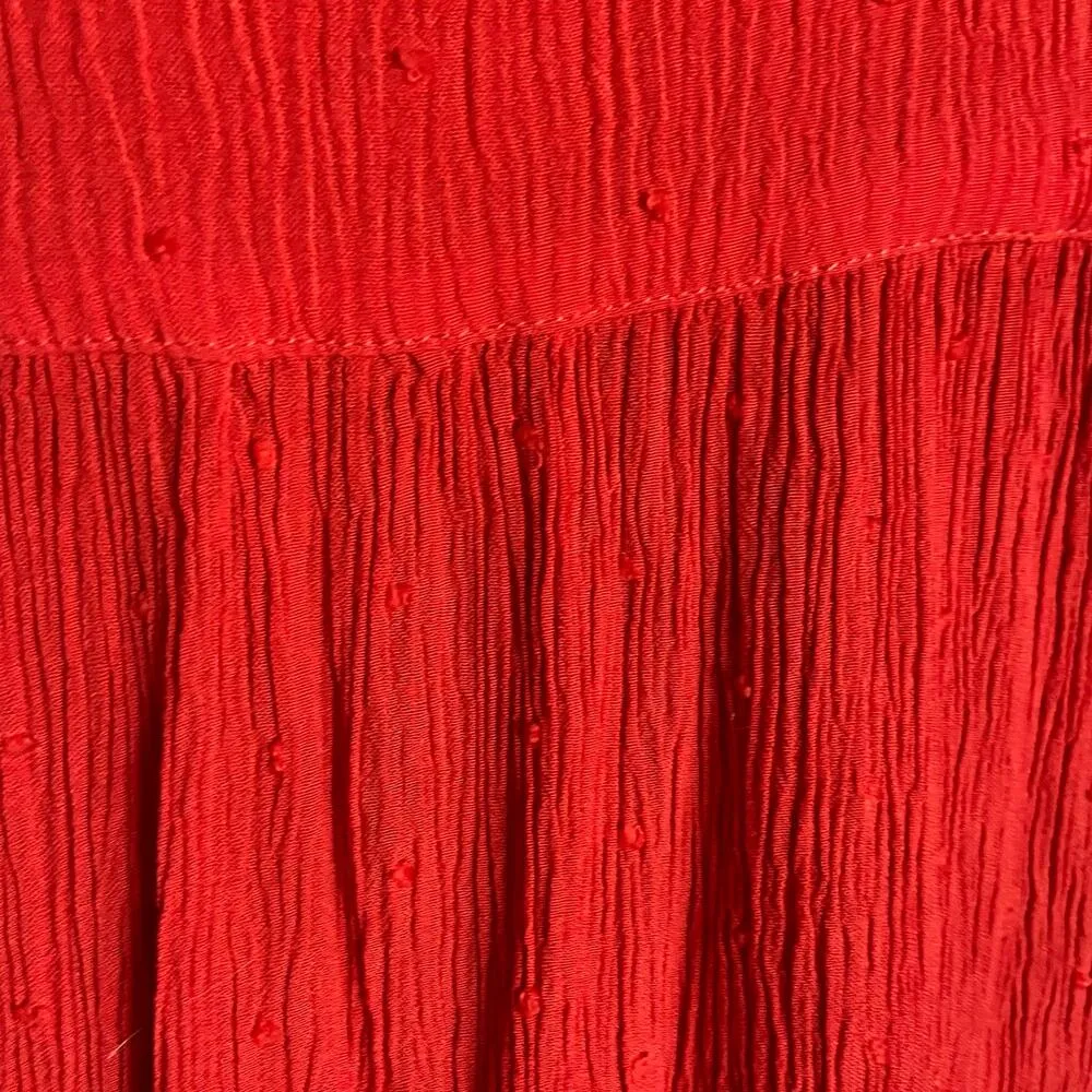 Torrid Womens Tank Top Sz 1 1X 14 16 Harper Blood Orange Swiss Dot Tunic Crinkle - Image 8