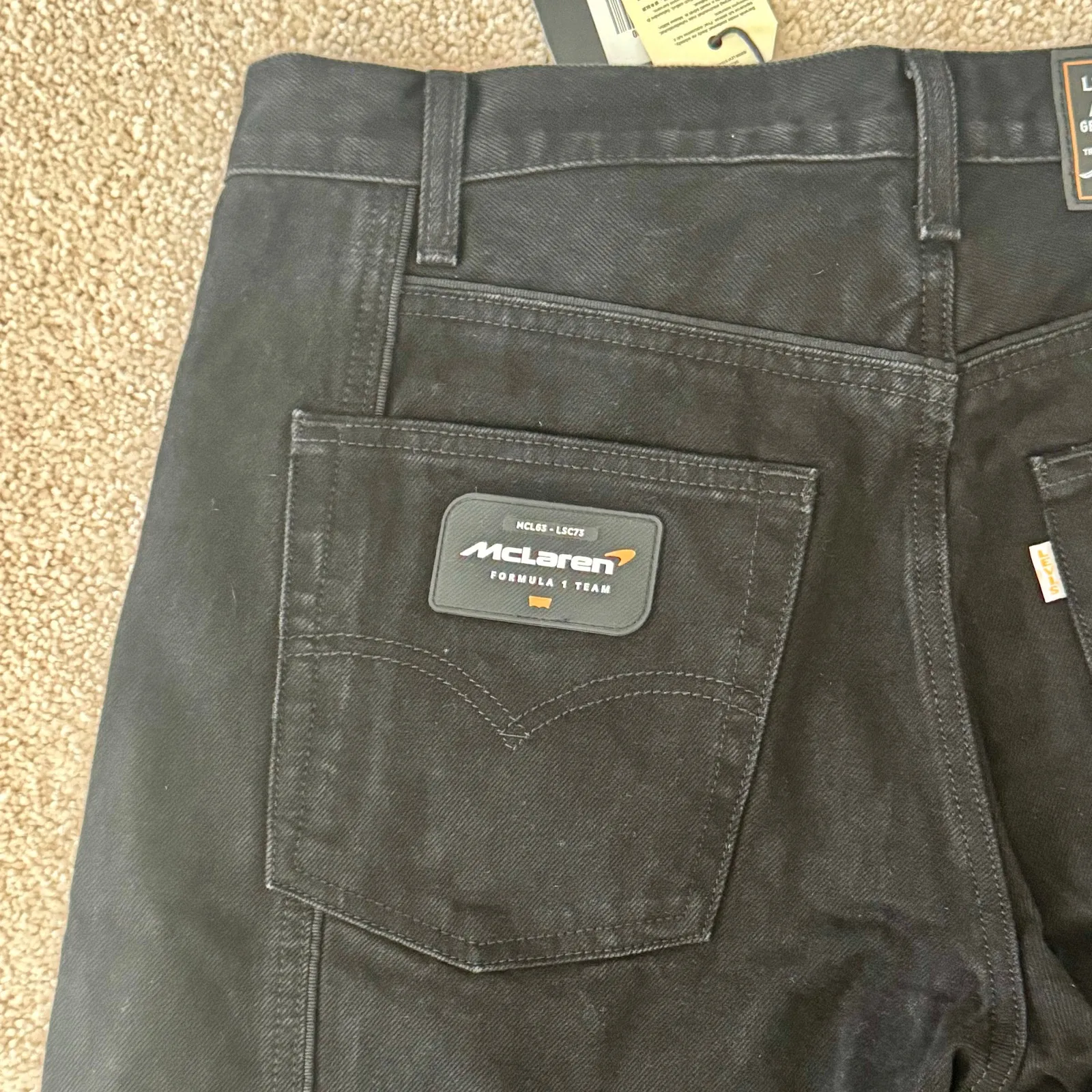 Levi's x McLaren Speed Baggy Jeans Black Formula 1 Racing Womens Sz 31 - Image 8