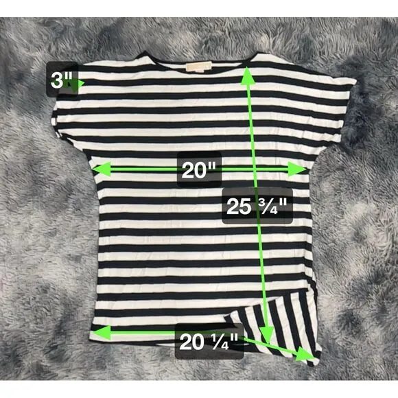 Michael Kors side tie‎ tunic top black white striped comfy women's Size Medium - Image 5