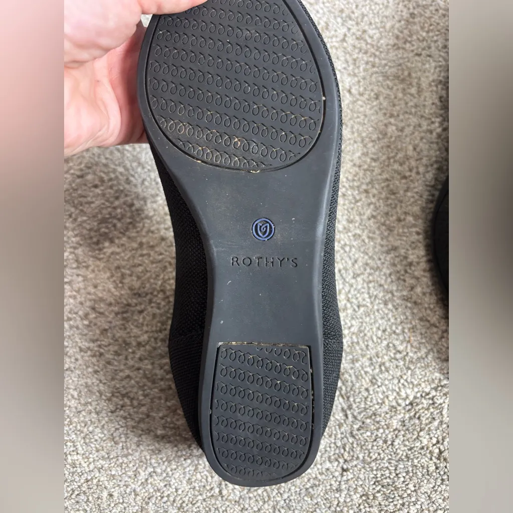 ROTHY'S 'The Point' Black Knit Ballet Flat Size Women's 9 Washable Flats Teacher - Image 4