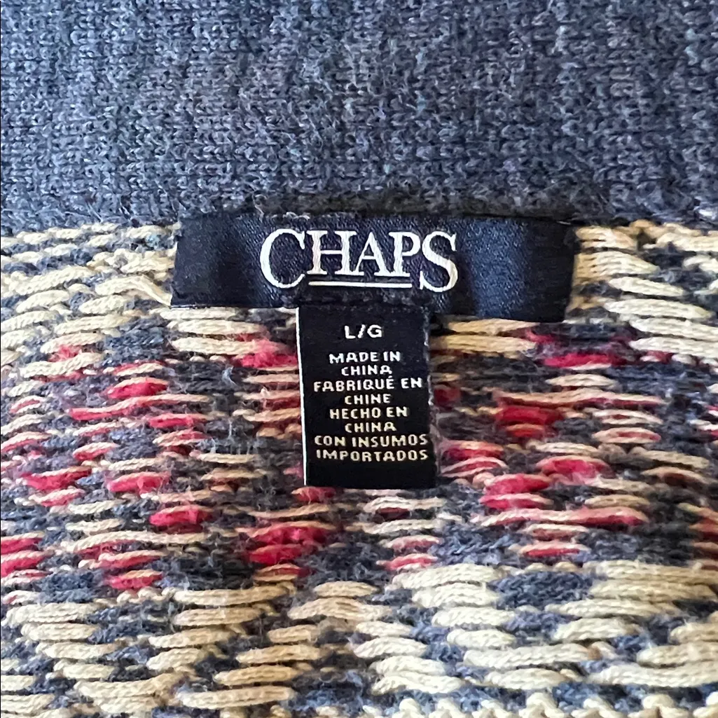 CHAPS  Women’s Multicolor Open Cardigan Size L - Image 3