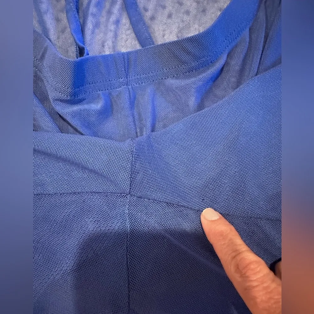 Good American WOMENS Wide Leg Mesh Coverup Pants Capri Blue Size XL  Beach Swim - Image 10