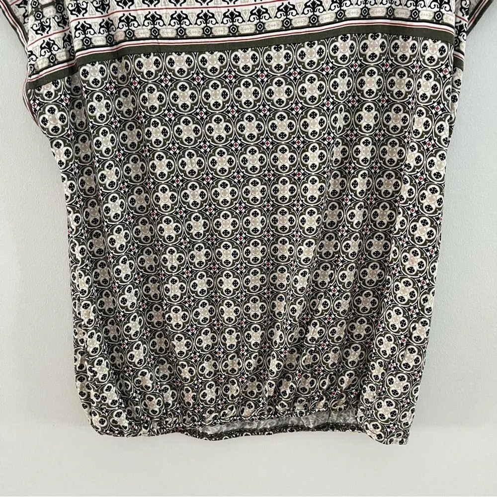 Max Studio Sage and Black Boho Short Sleeve Elastic Waist Size XL - Image 9