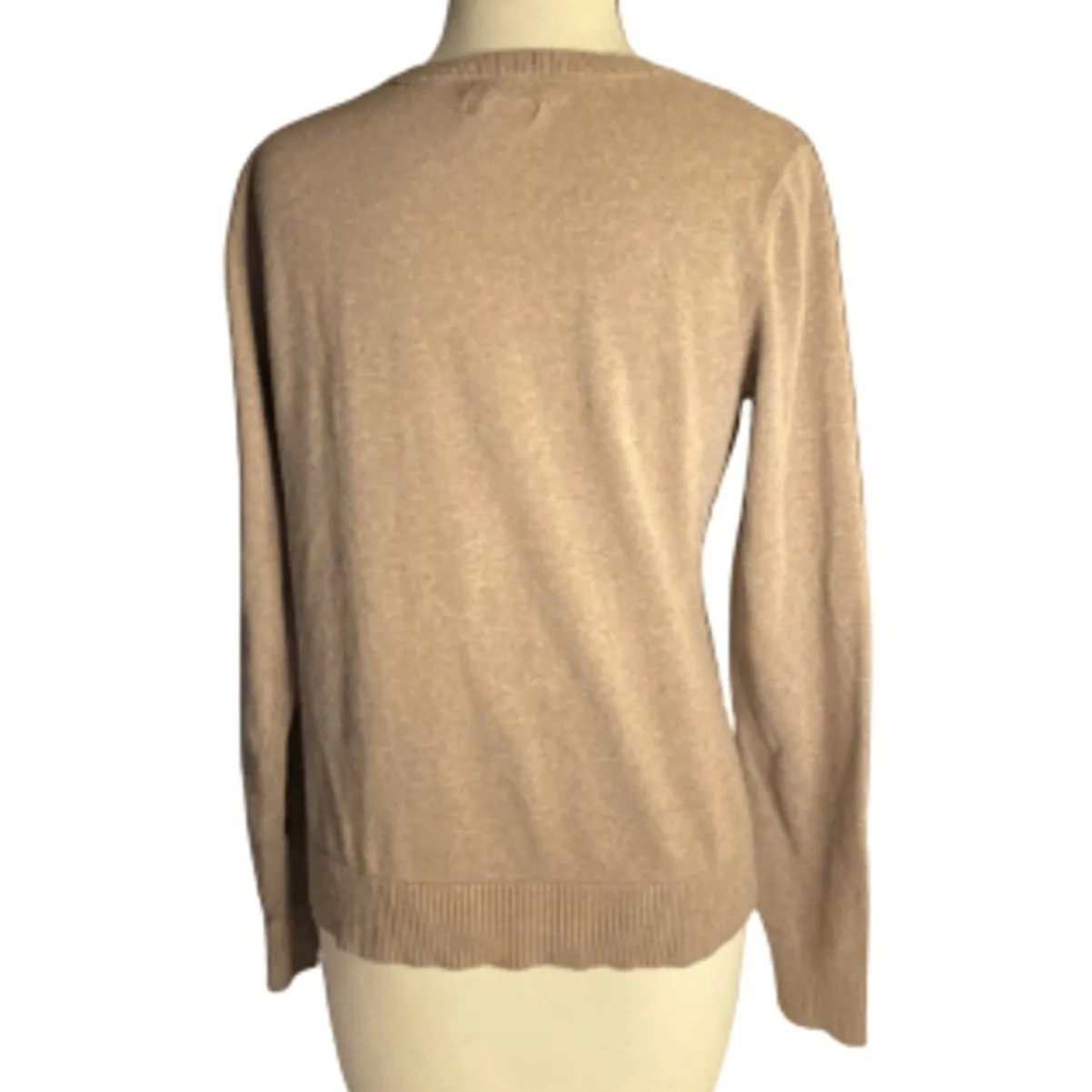 Preppy Retro Argyle Knit Sweater Brown Pink Red V-Neck IZOD Medium - Image 5