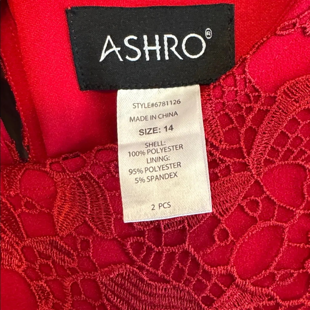 Ashro Elegant Red Lace Set Size 14 - Image 2