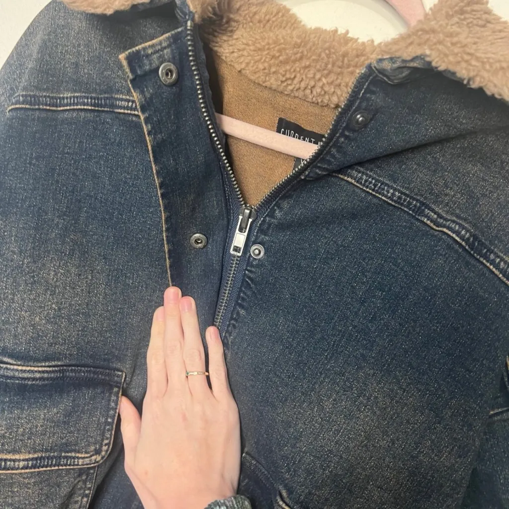 Current Mood  Bomber Jacket with Sherpa Tan Collar - Image 3