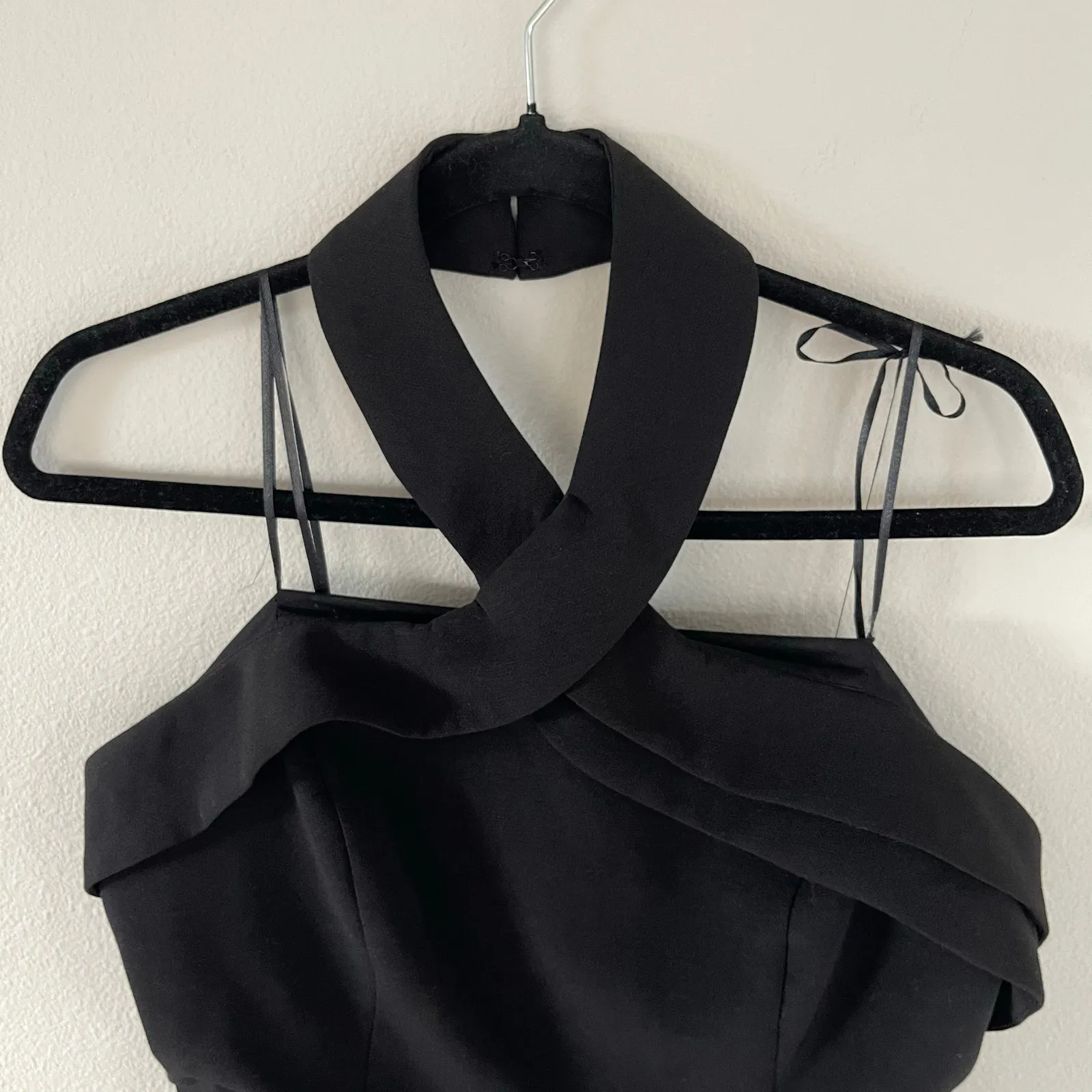 NWT Adelyn Rae Black Halter Asymmetrical Sheath Dress (L) Nordstrom - Image 3