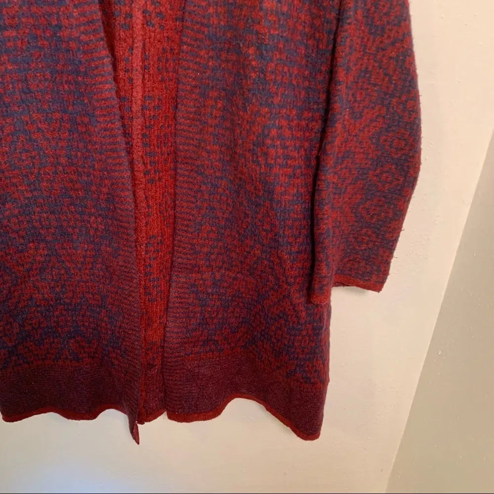 Old Navy Heavy Cardigan Coat Table Wine Red Blue - Image 5