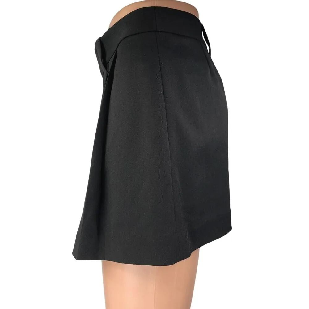 L'Academie Bella Women's Black Pleated High Waist Mini A-Line Flared Skirt Sz M - Image 2