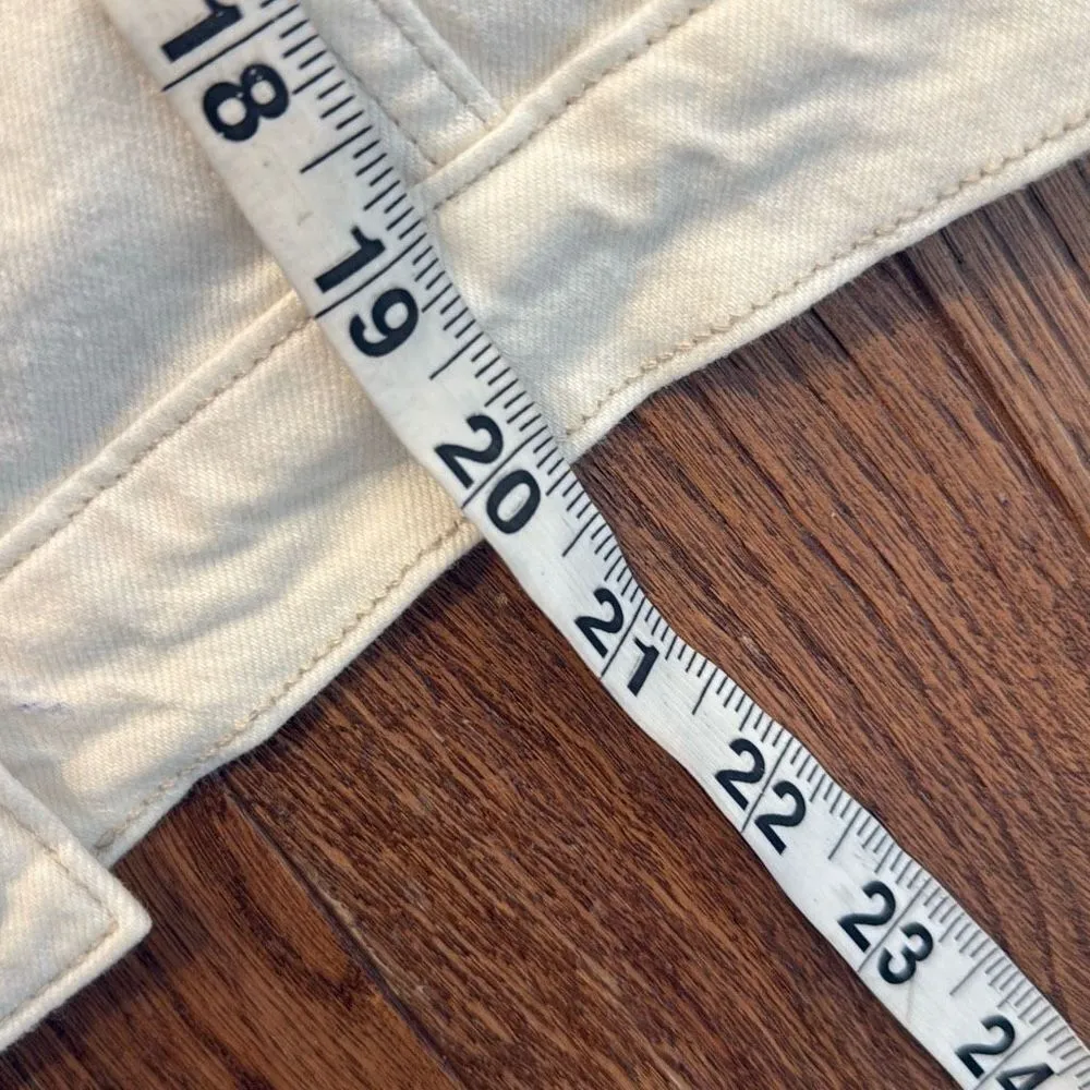 Abercrombie & Fitch NWT white cropped zip front jean jacket large - Image 6