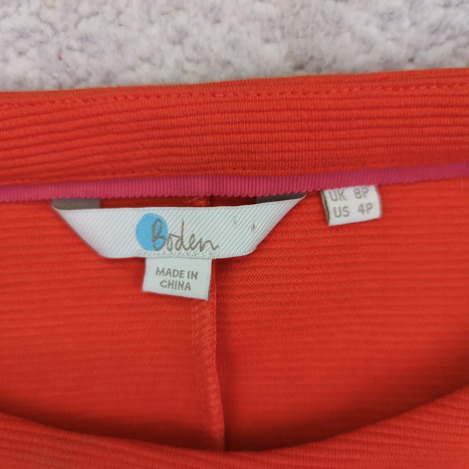 Boden UK 8 US‎ 4P Orange Knit Dress 3/4 Sleeve Career Casual Pockets - Image 7