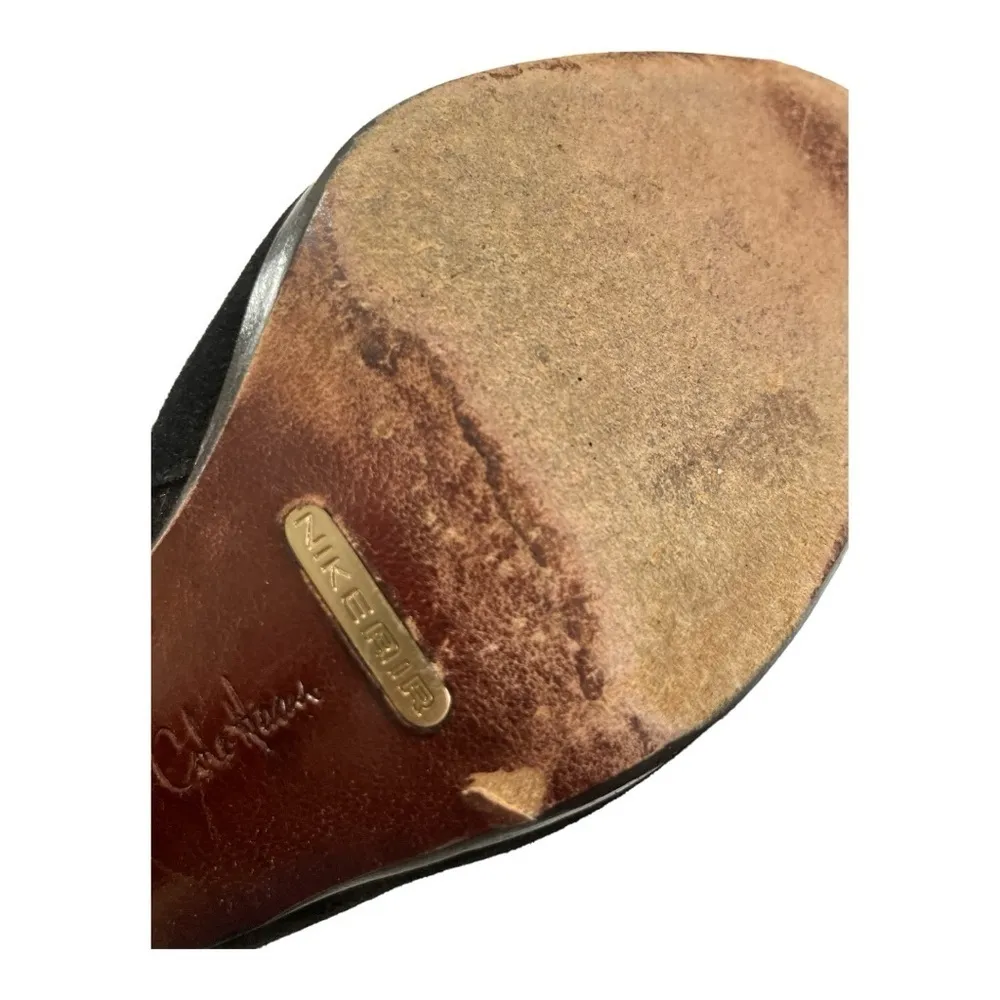 Cole Haan Nancy Nike Air Tall Black Suede Riding Boots with Tassel, size 8.5 - Image 9