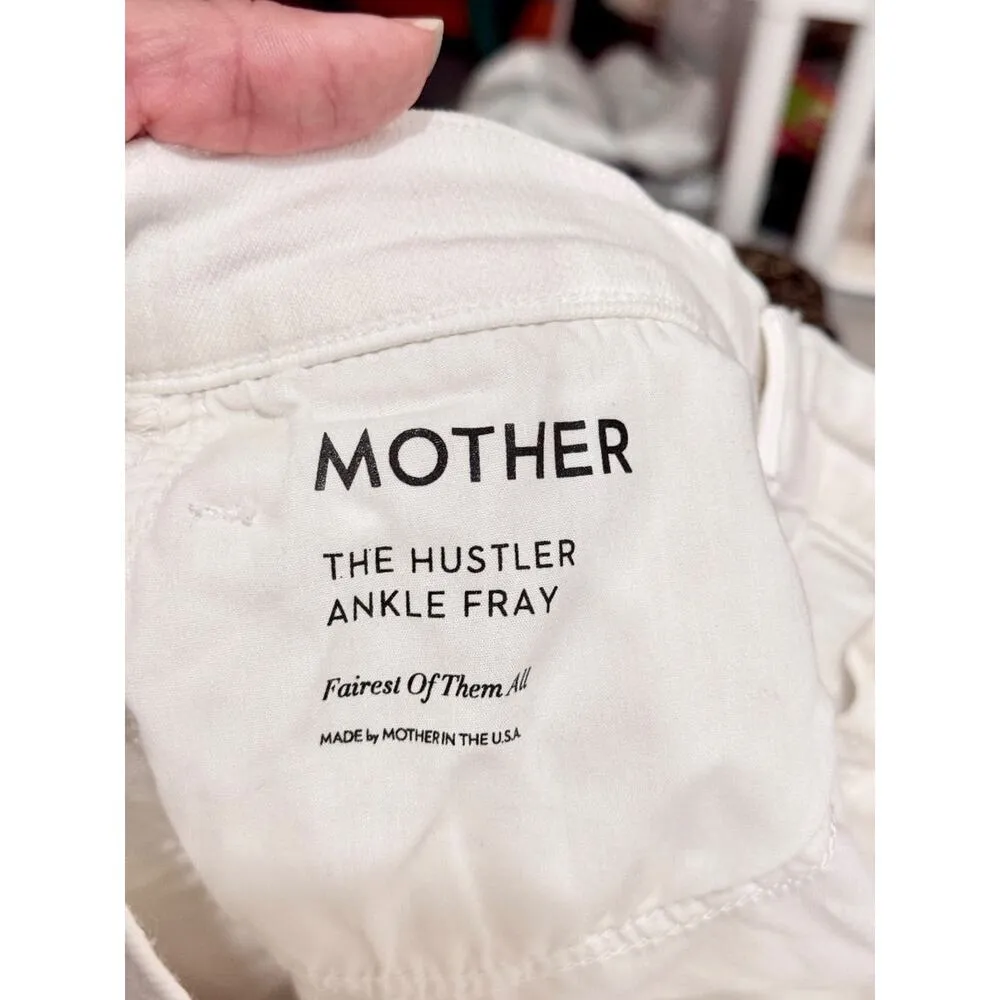 Mother Hustler Ankle Fray High Rise Jeans Fairest Of Them All White Women's 29 - Image 6