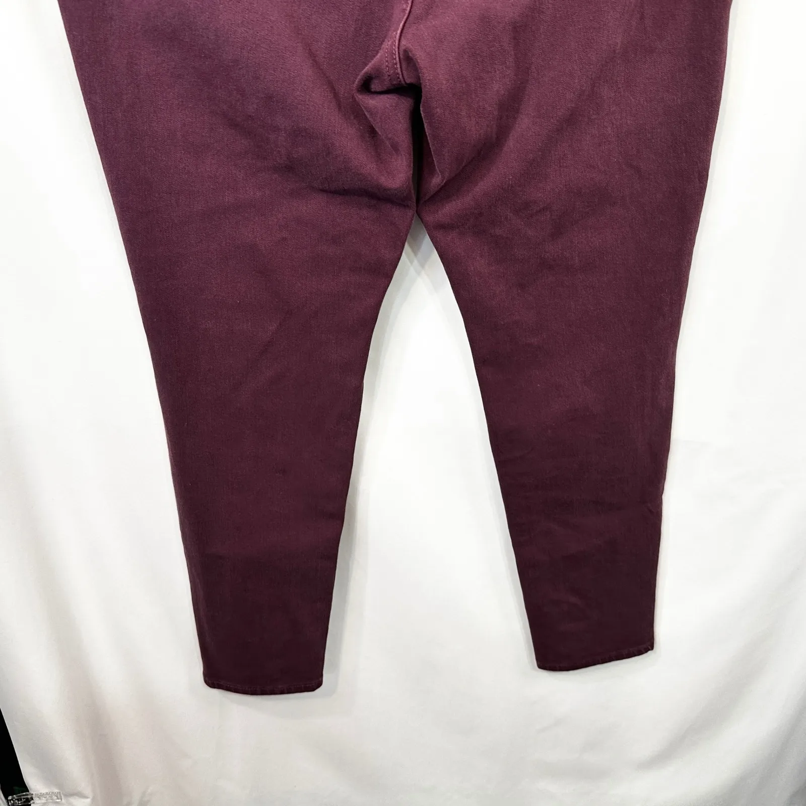 Lane Bryant Plus Size 18 Jeans High Rise Stretch Skinny Burgundy Merlot 1782 - Image 7