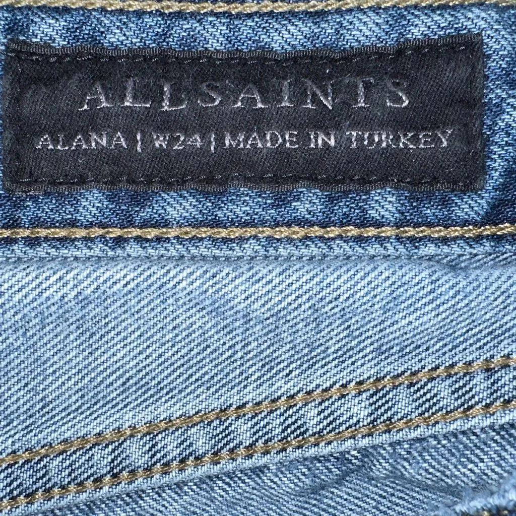 Women's AllSaints Alana Boy Jeans Medium Wash Distressed Size 24 - Image 3