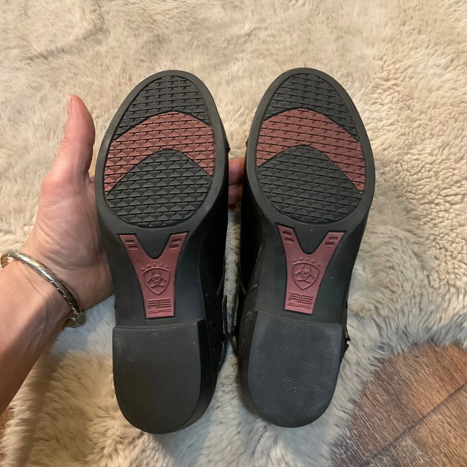 Ariat ATS Cap Toe‎ Mule Size 6.5 Black Leather Slip On Womens Comfort Slide Clog - Image 5