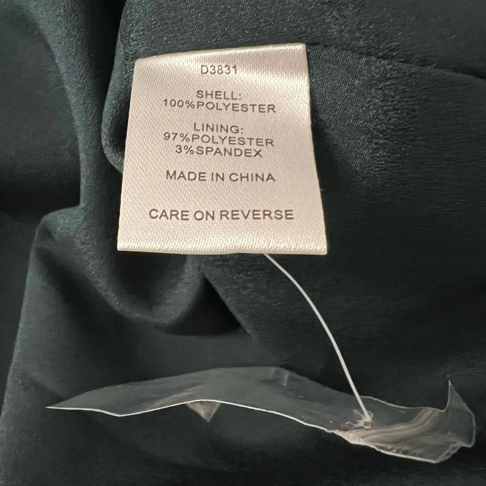 Alexia Admor Emerald Green faux Wrap Dress long sleeve silky size 4 - Image 5